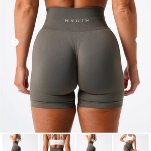 NVGTN Olive Solid Seamless Shorts - Small